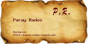 Paray Rados névjegykártya